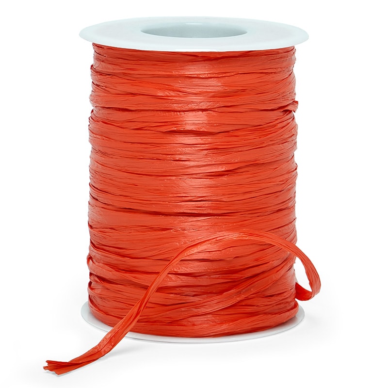Colored Matte Raffia Ribbon 1/4 '' X 100 yd Orange Color 1 / roll