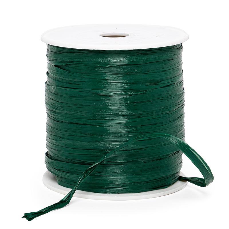 Colored Matte Raffia Ribbon 1/4 '' X 100 yd Hunter Green Color 1 / roll