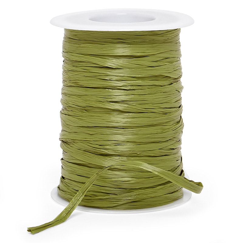 Colored Matte Raffia Ribbon 1/4 '' X 100 yd Olive Color 1 / roll