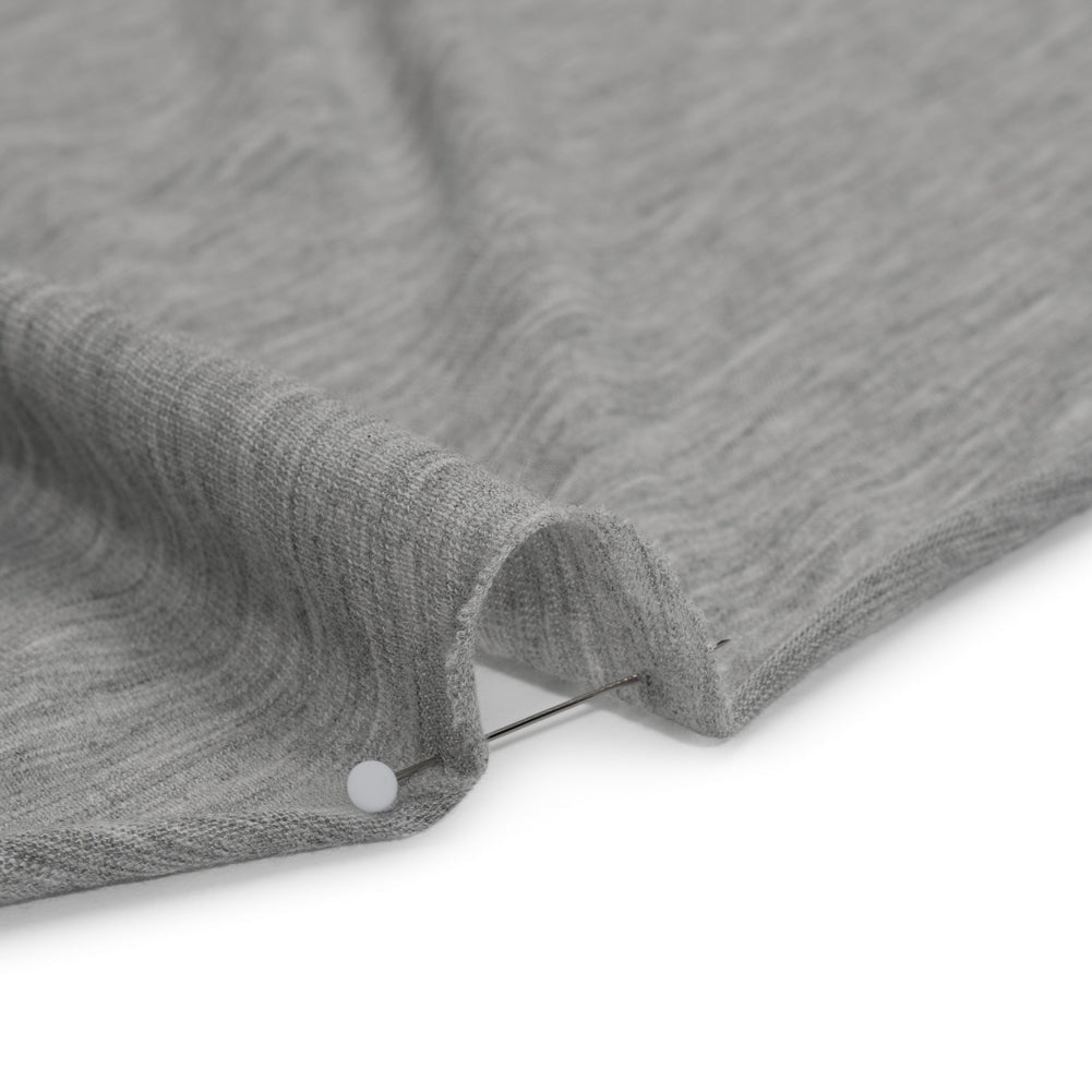 Lightweight Modal, Polyester and Cotton Jersey - Heathered Light Gray - Deadstock