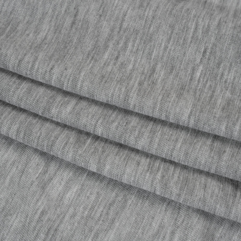 Lightweight Modal, Polyester and Cotton Jersey - Heathered Gray - Deadstock