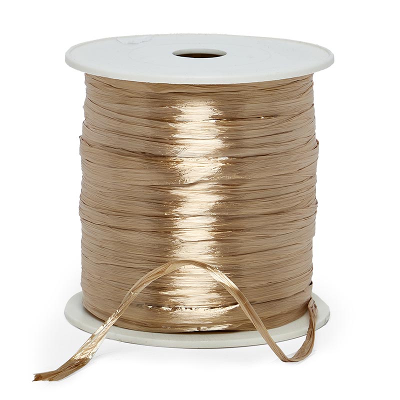 Colored Pearlized Raffia Ribbon 1/4 '' X 100 yd Kraft Color 1 / roll