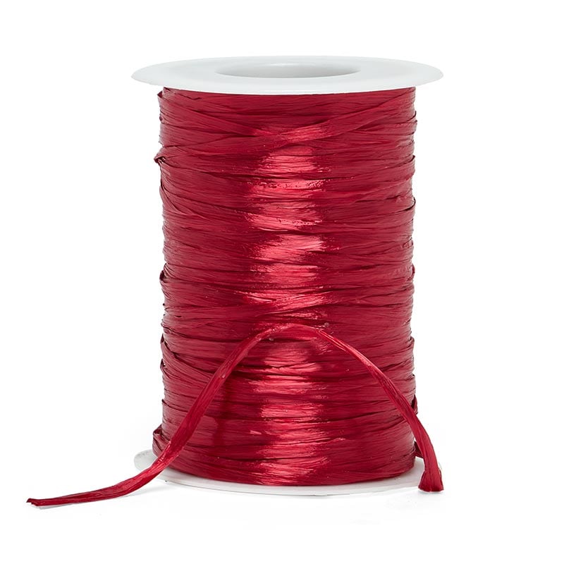 Colored Pearlized Raffia Ribbon 1/4 '' X 100 yd Red Color 1 / roll
