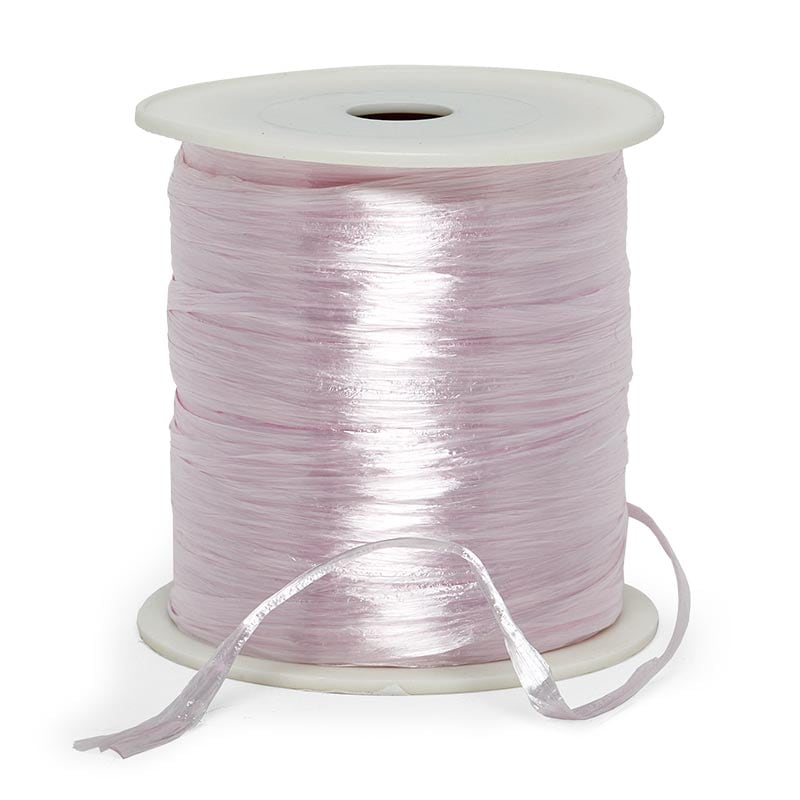 Colored Pearlized Raffia Ribbon 1/4 '' X 100 yd Pastel Pink Color 1 / roll
