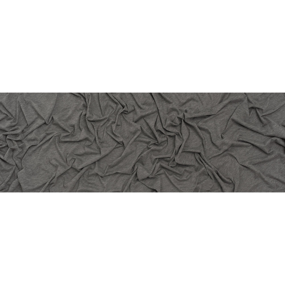Lightweight Polyester and Cotton Jersey - Heathered Dark Gray - Deadstock