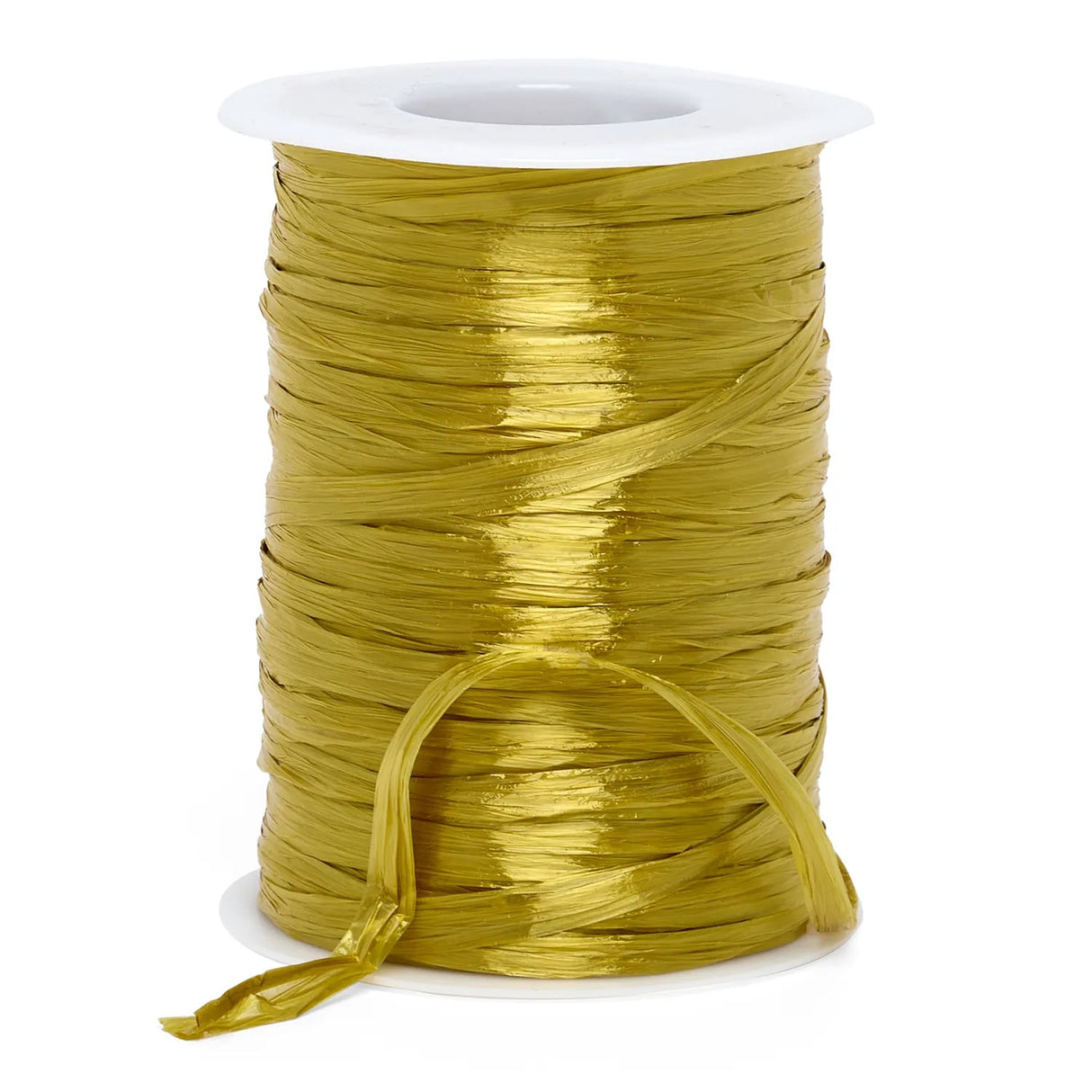 Colored Pearlized Raffia Ribbon 1/4 '' X 100 yd Bright Gold Color 1 / roll