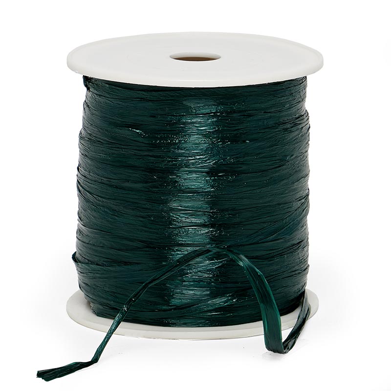 Colored Pearlized Raffia Ribbon 1/4 '' X 100 yd Forest Green Color 1 / roll