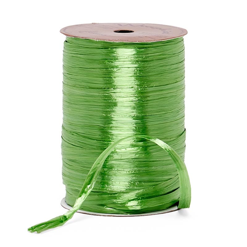 Colored Pearlized Raffia Ribbon 1/4 '' X 100 yd Lime Color 1 / roll