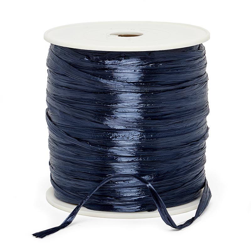 Colored Pearlized Raffia Ribbon 1/4 '' X 100 yd Navy Color 1 / roll