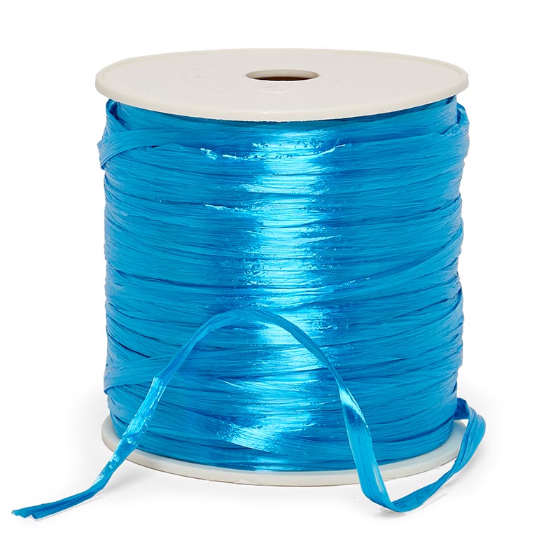 Colored Pearlized Raffia Ribbon 1/4 '' X 100 yd Turquoise Color 1 / roll