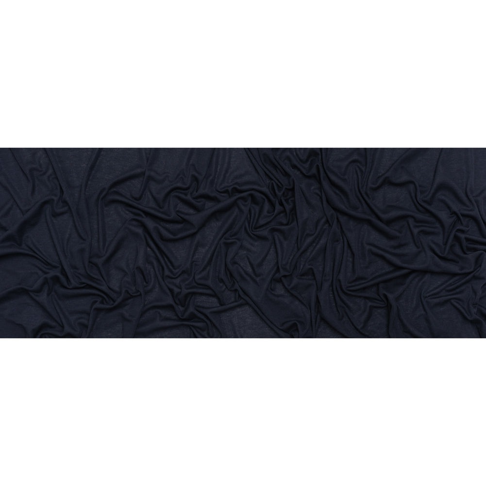 Lightweight Polyester 1x1 Rib Knit - Navy Blue - Deadstock