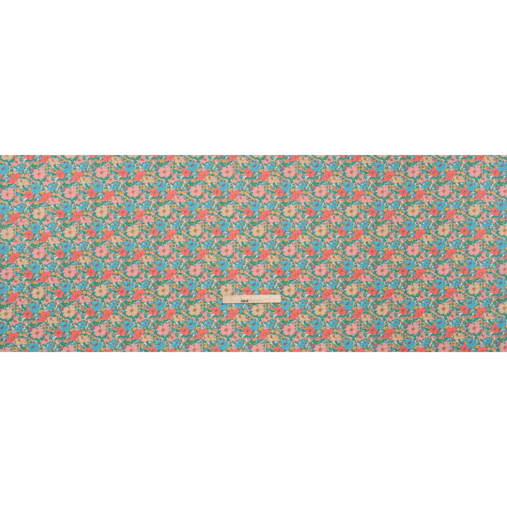 Liberty Fabrics Tana Lawn® - Meadow Song Green - Pink, Blue and Green Flower Field