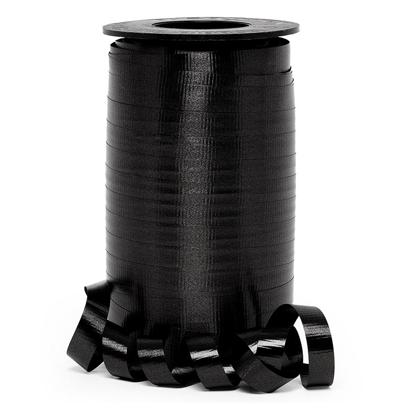 Premium Crimped Curling Ribbon 3/8 '' X 250 yd Black Color 1 / roll