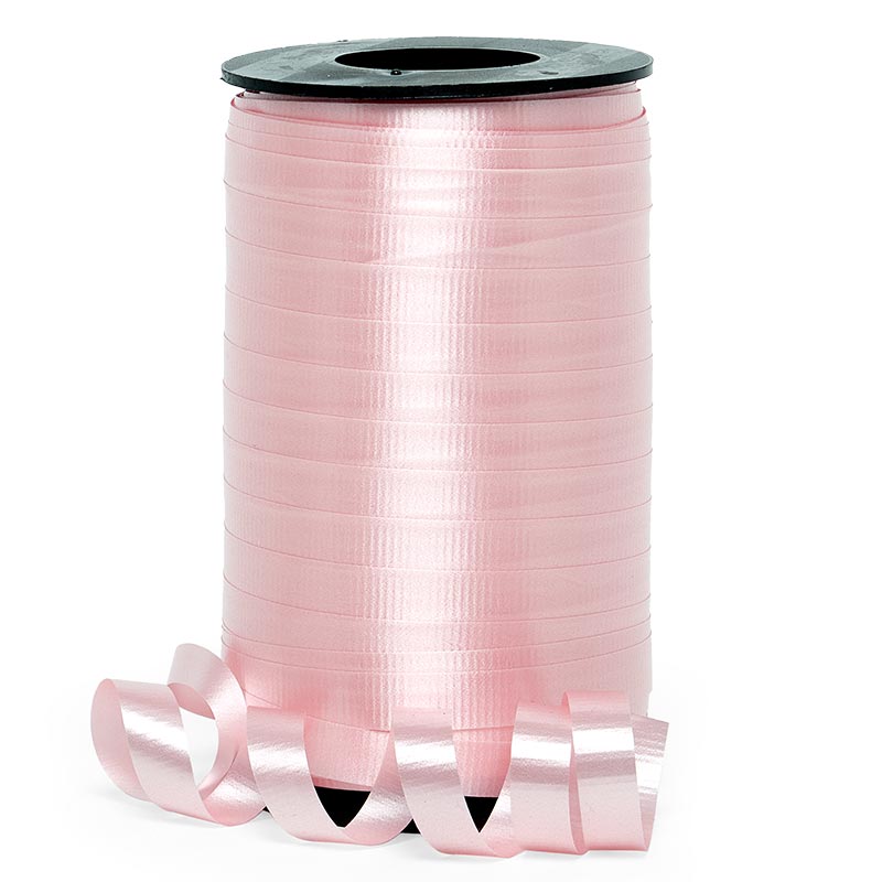 Premium Crimped Curling Ribbon 3/8 '' X 250 yd Light Pink Color 1 / roll