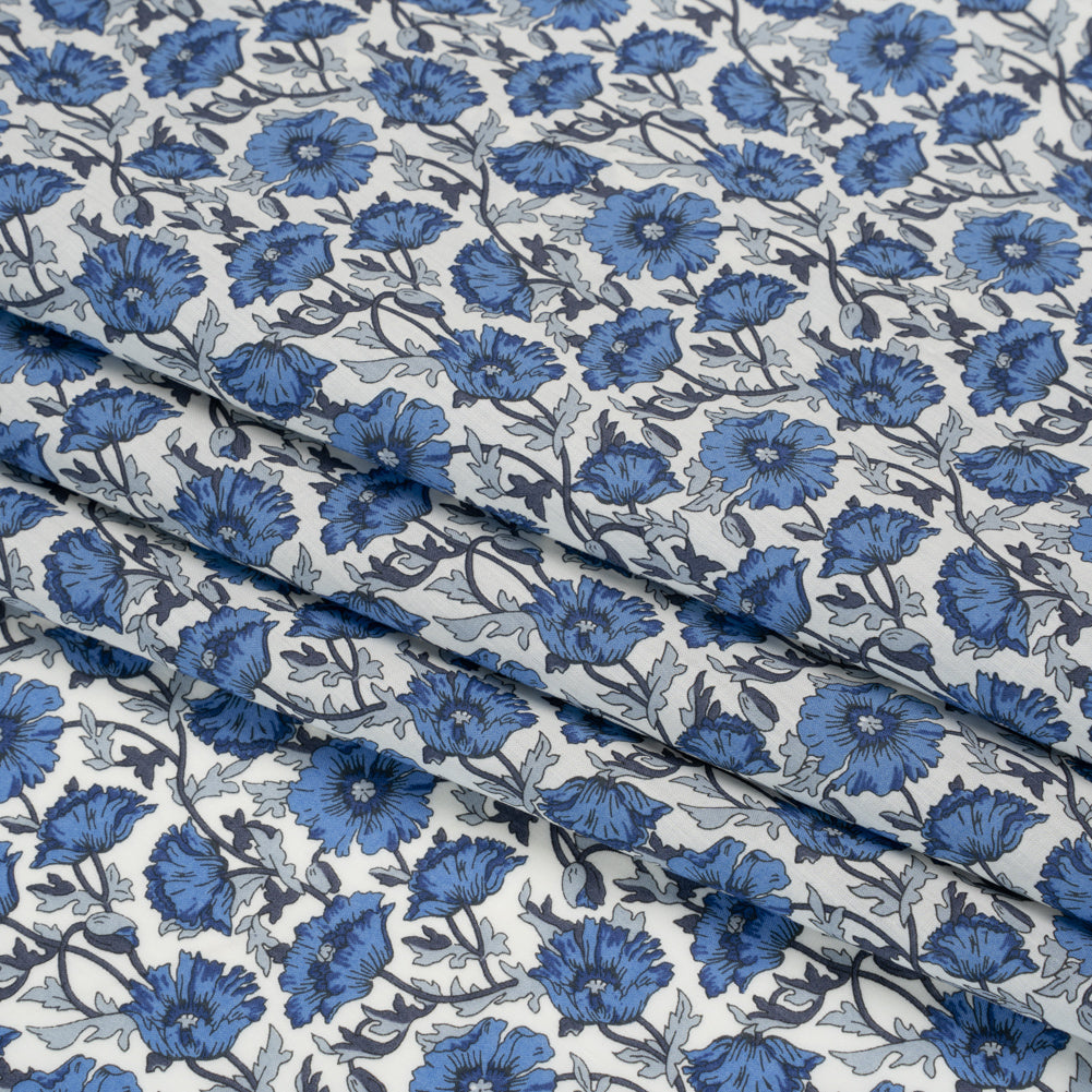 Liberty Fabrics Tana Lawn® - Astell Reece Blue - Blue and White Flower Vines