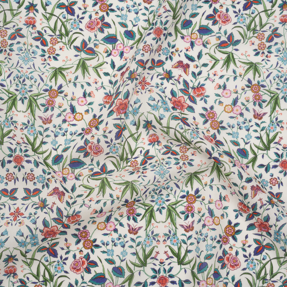 Liberty Fabrics Tana Lawn® - Tapestry Multi Bright - Pink, Green and Blue Floral and Butterflies