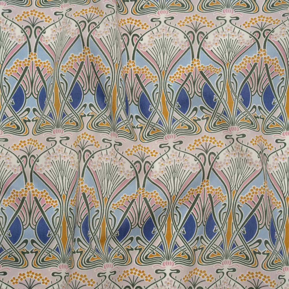 Liberty Fabrics Tana Lawn® - Ianthe Multi Pastel - Pink, Sky Blue and Yellow Art Nouveau Floral Trees