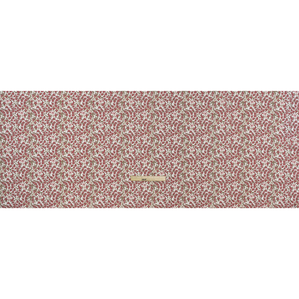 Liberty Fabrics Tana Lawn® - Empress Red - Red and Green Trailing Cherry Blossoms