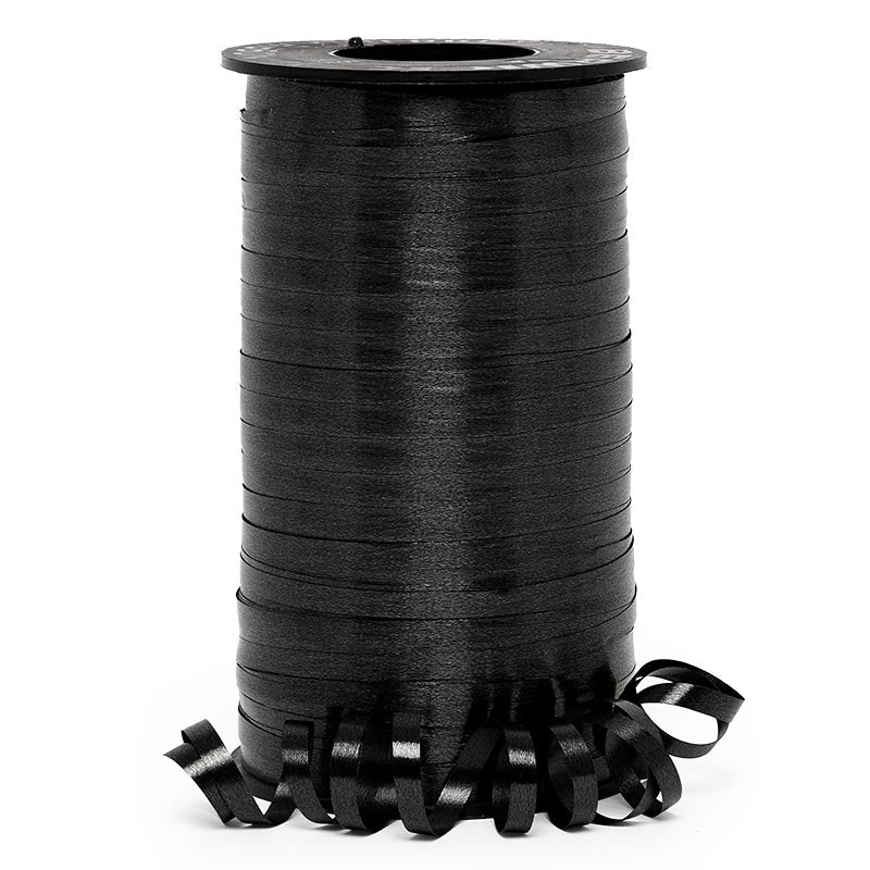 3/16" Satin Smooth Curling Ribbon 500 yd Black Color 1 / roll