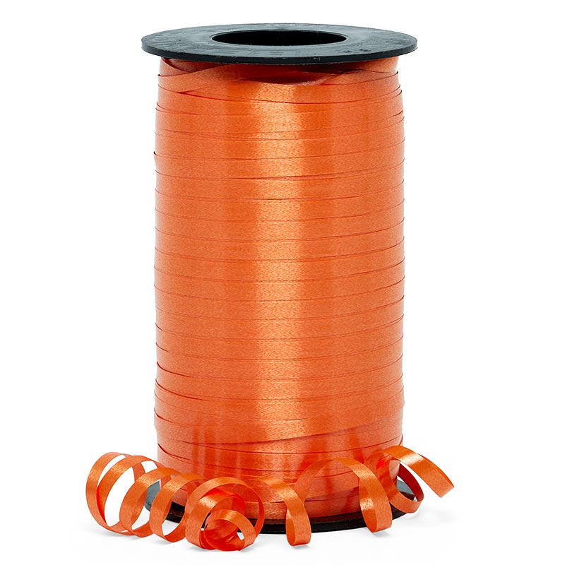 3/16" Satin Smooth Curling Ribbon 500 yd Orange Color 1 / roll