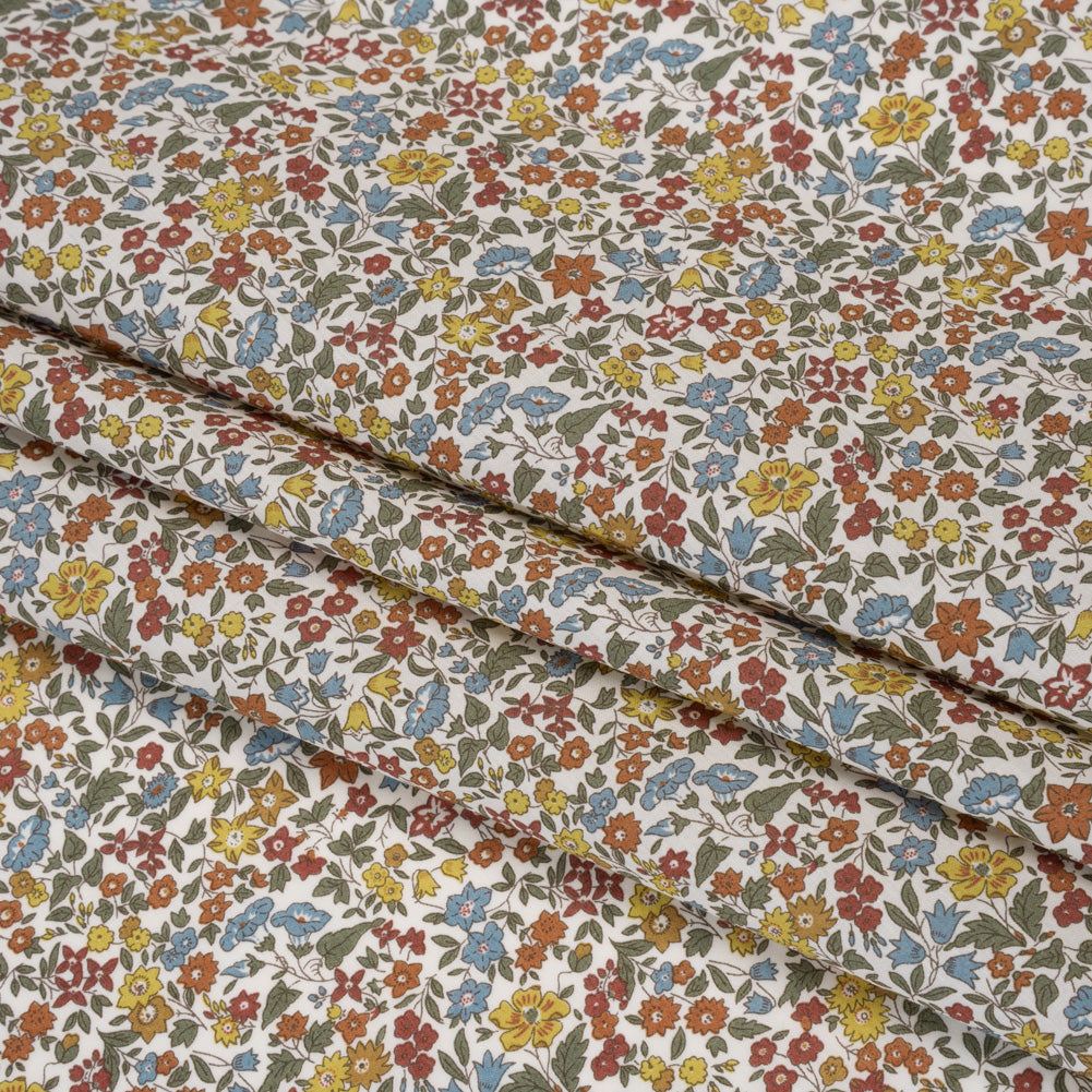 Liberty Fabrics Tana Lawn® - Ava Multi Neutral - Red, Light Blue and Yellow Florals