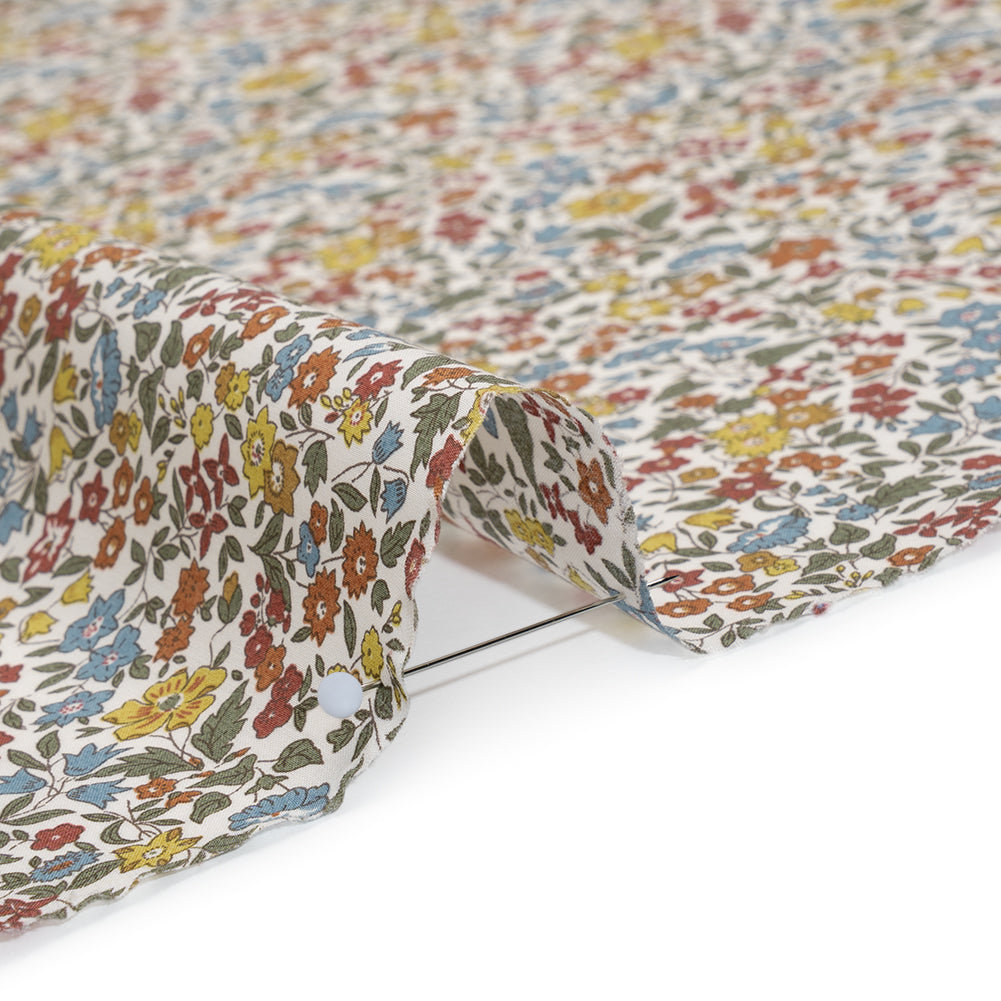 Liberty Fabrics Tana Lawn® - Ava Multi Neutral - Red, Light Blue and Yellow Florals