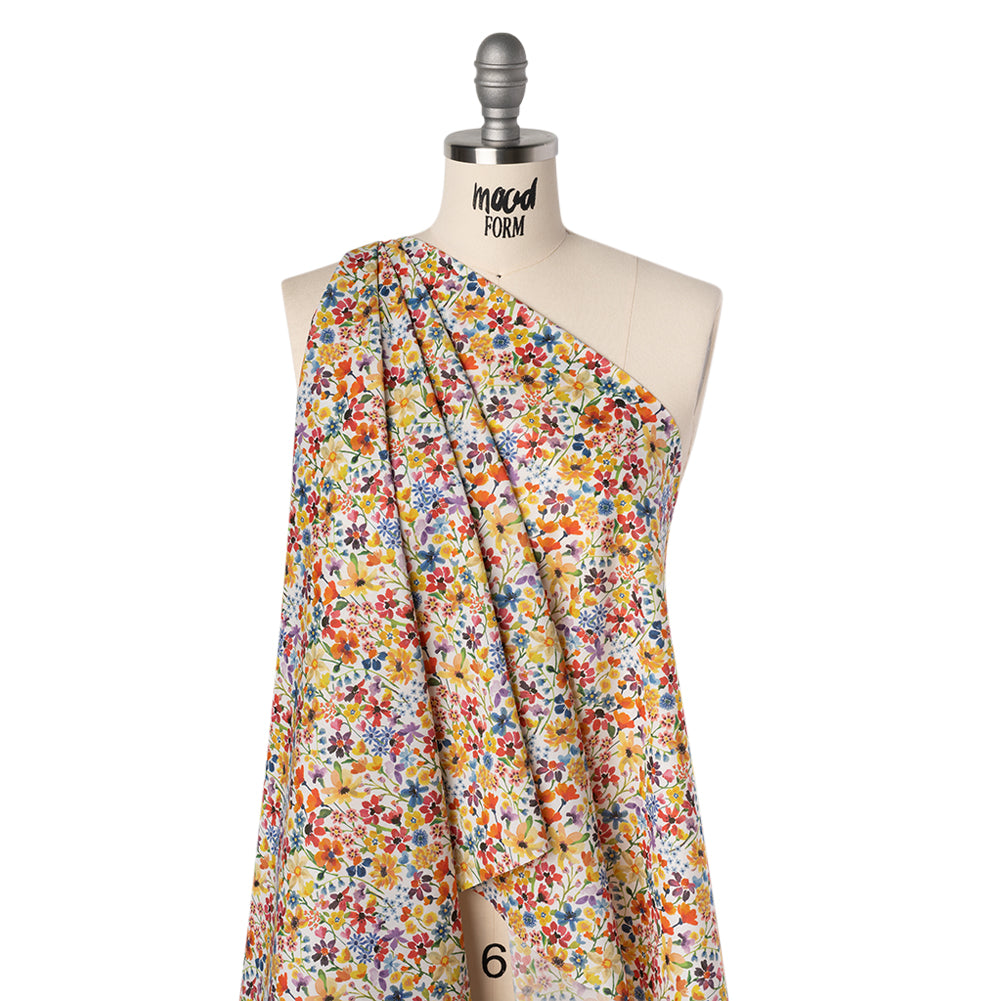 Liberty Fabrics Tana Lawn® - Dreams of Summer Multi Bright - Yellow, Orange and Blue Watercolor Floral
