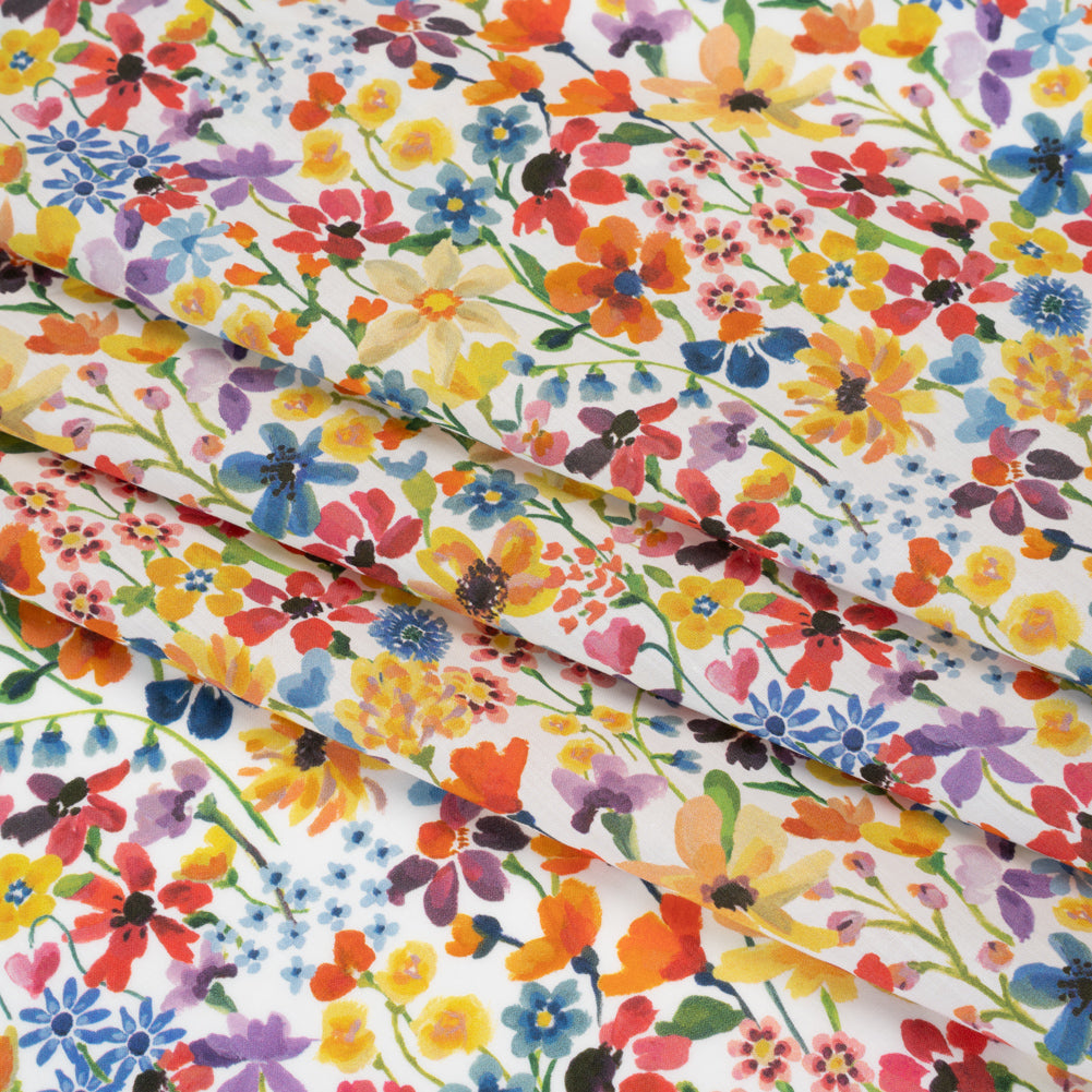 Liberty Fabrics Tana Lawn® - Dreams of Summer Multi Bright - Yellow, Orange and Blue Watercolor Floral