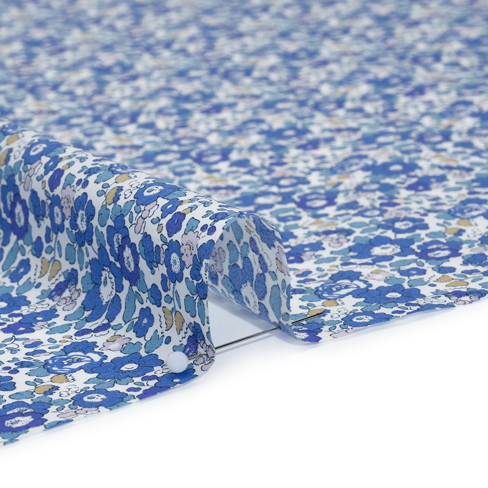 Liberty Fabrics Tana Lawn® - Betsy Ann Blue - Blue, Teal and Orange Floral