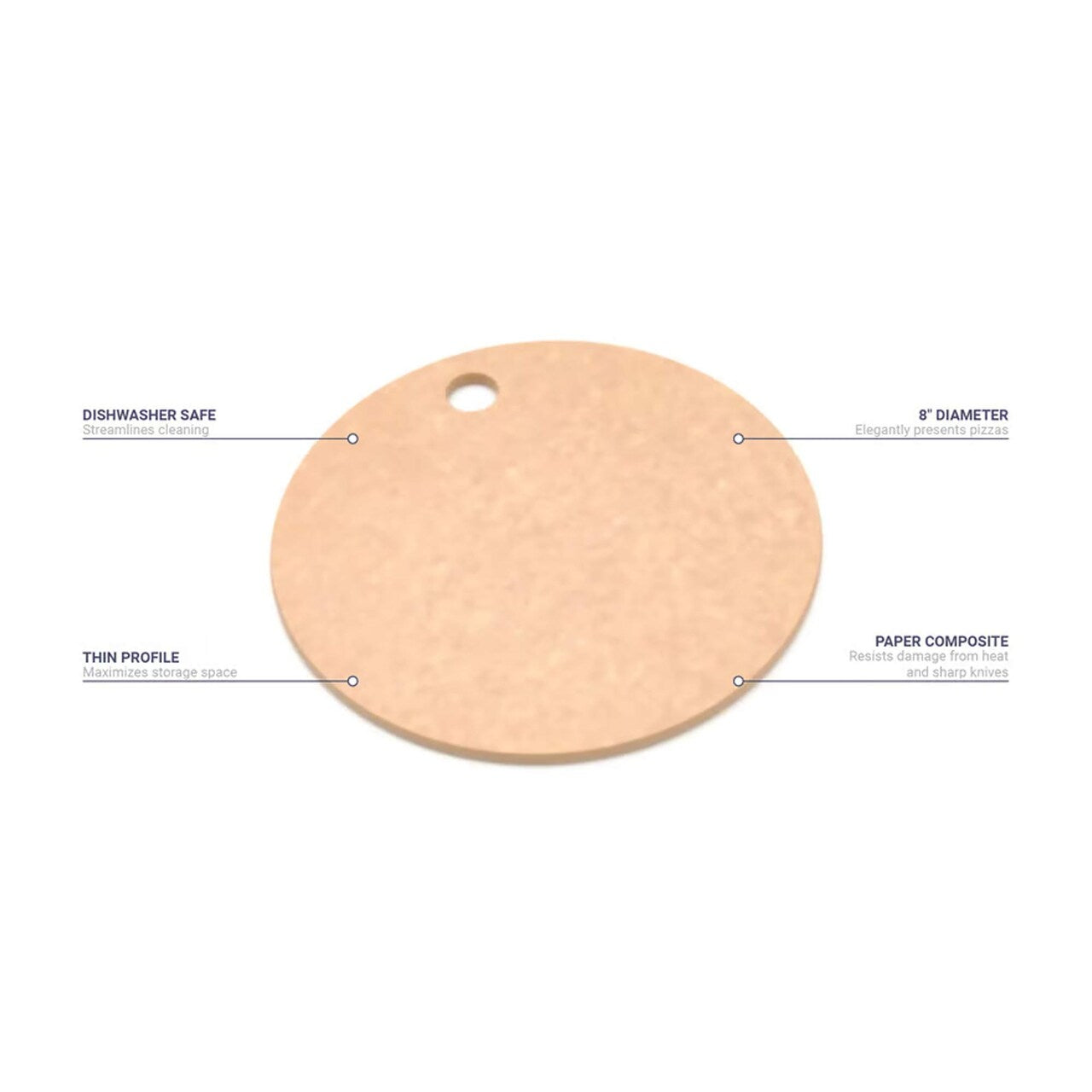 8" Round Pizza Board Paper Composite Natural