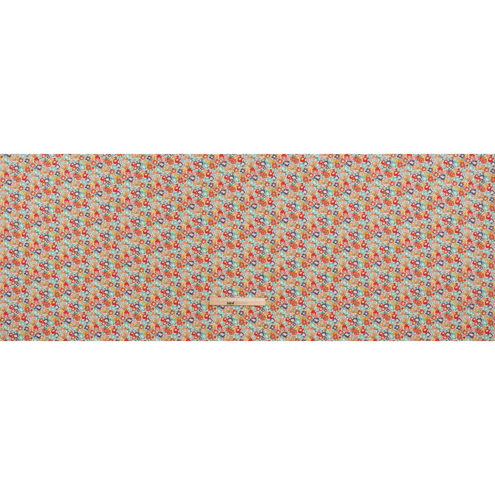 Liberty Fabrics Tana Lawn® - Michelle Multi Bright - Coral Red, Purple and Light Blue Floral