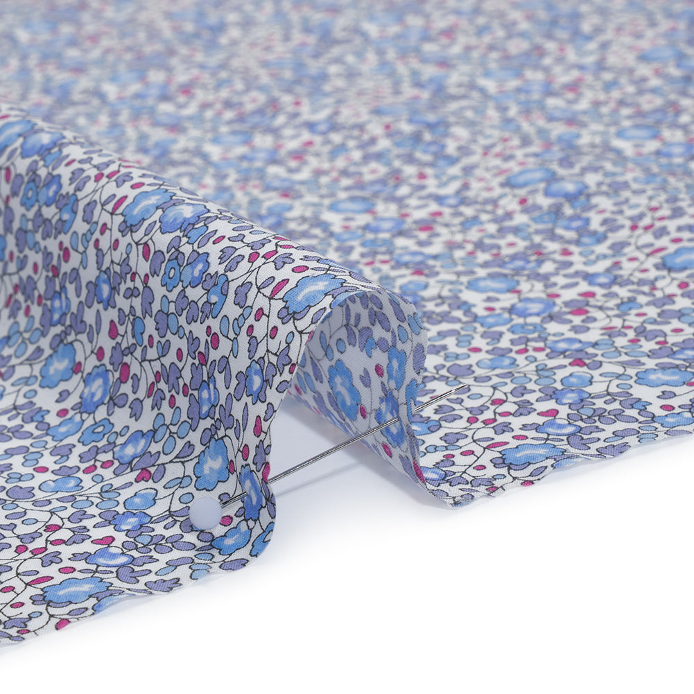 Liberty Fabrics Tana Lawn® - Michelle Eloise Purple - Light Purple, Baby Blue and Pink Little Floral Vines