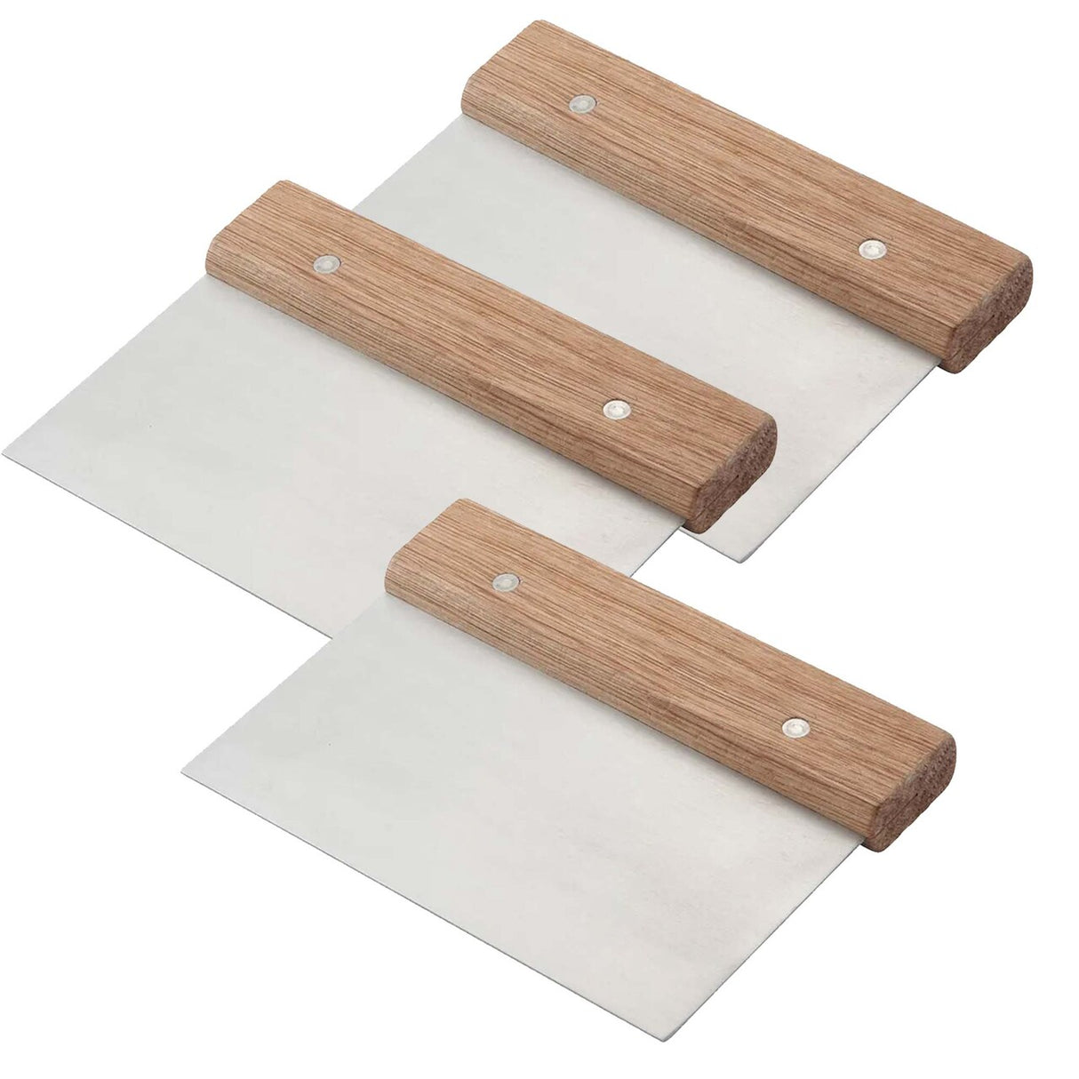 Dough Scraper 6" x 3" Stainless Steel Blade Wood Handle
