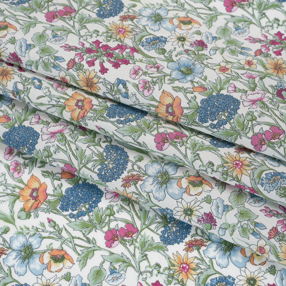 Liberty Fabrics Tana Lawn® - Rachel Multi Pastel - LIght Blue, Pink and Green Flowers and Foliage