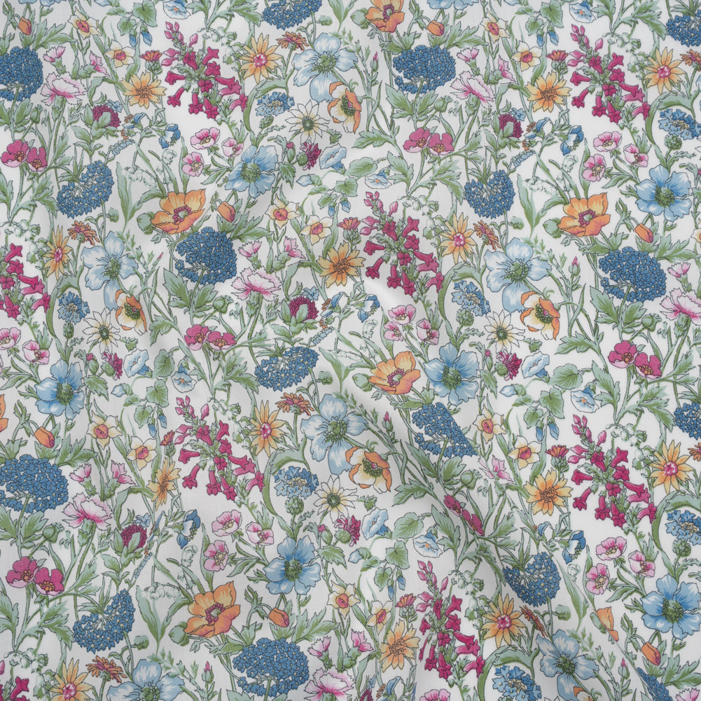 Liberty Fabrics Tana Lawn® - Rachel Multi Pastel - LIght Blue, Pink and Green Flowers and Foliage