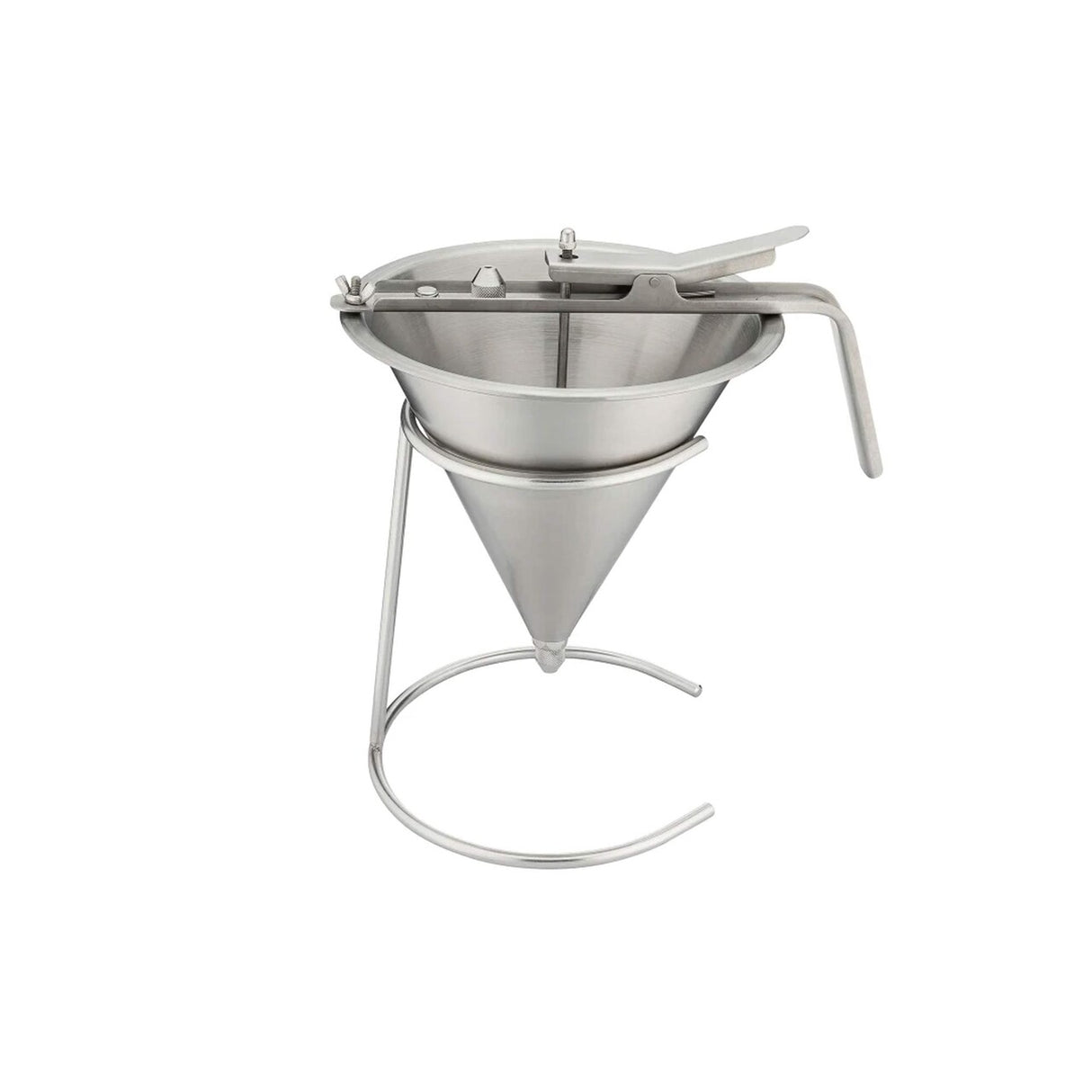 Chrome Funnel Strainer Stand Heat Resistant Frame