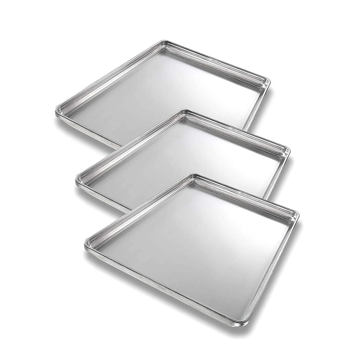 18" x 13" x 1" Half Size Bun Pan 18 Gauge Aluminum StayFlat Concave Bottom