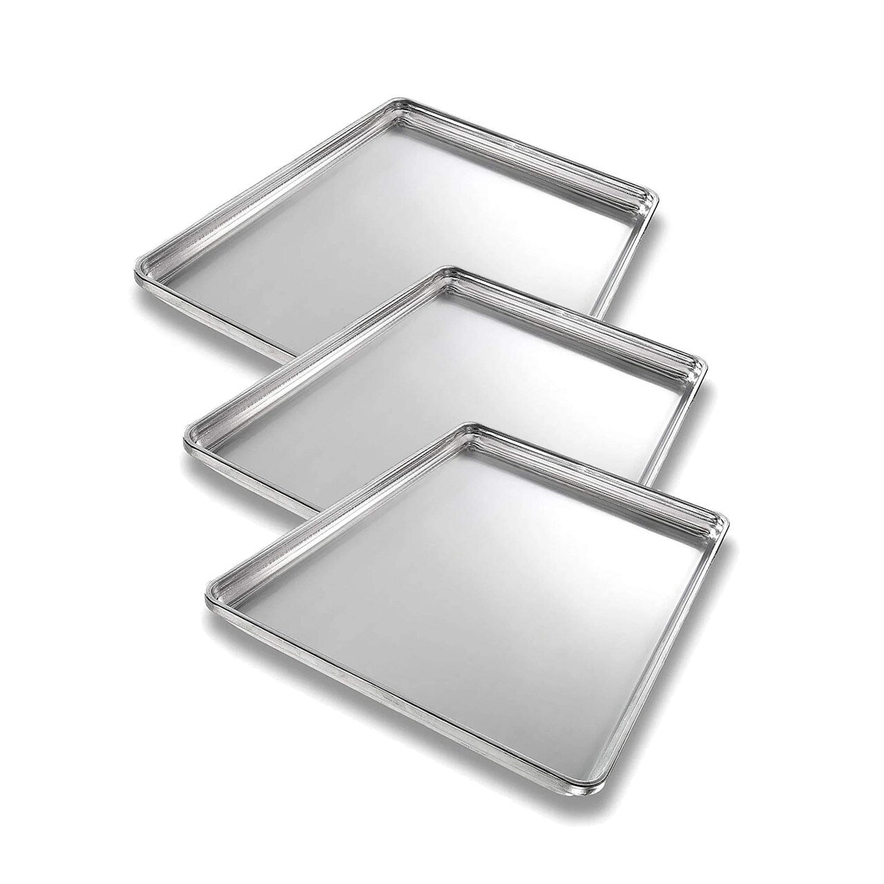 18" x 13" x 1" Half Size Bun Pan 18 Gauge Aluminum StayFlat Concave Bottom