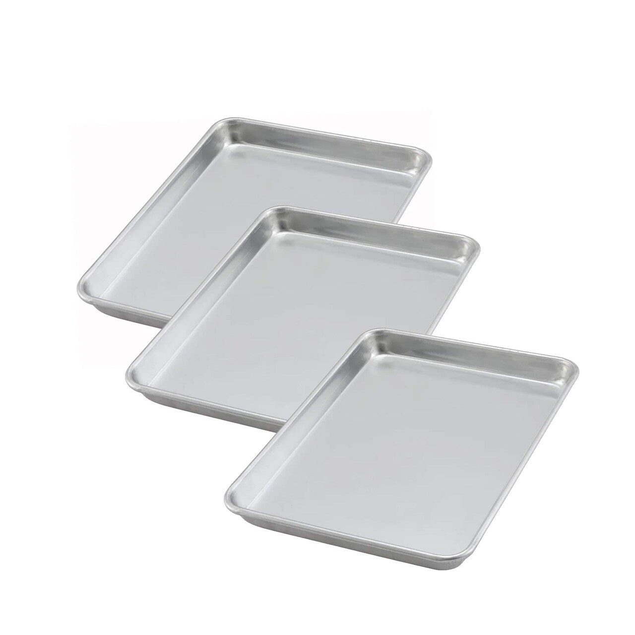 13" x 9.5" Quarter-Size Sheet Pan 16 Gauge 3003 Aluminum Open Bead Design