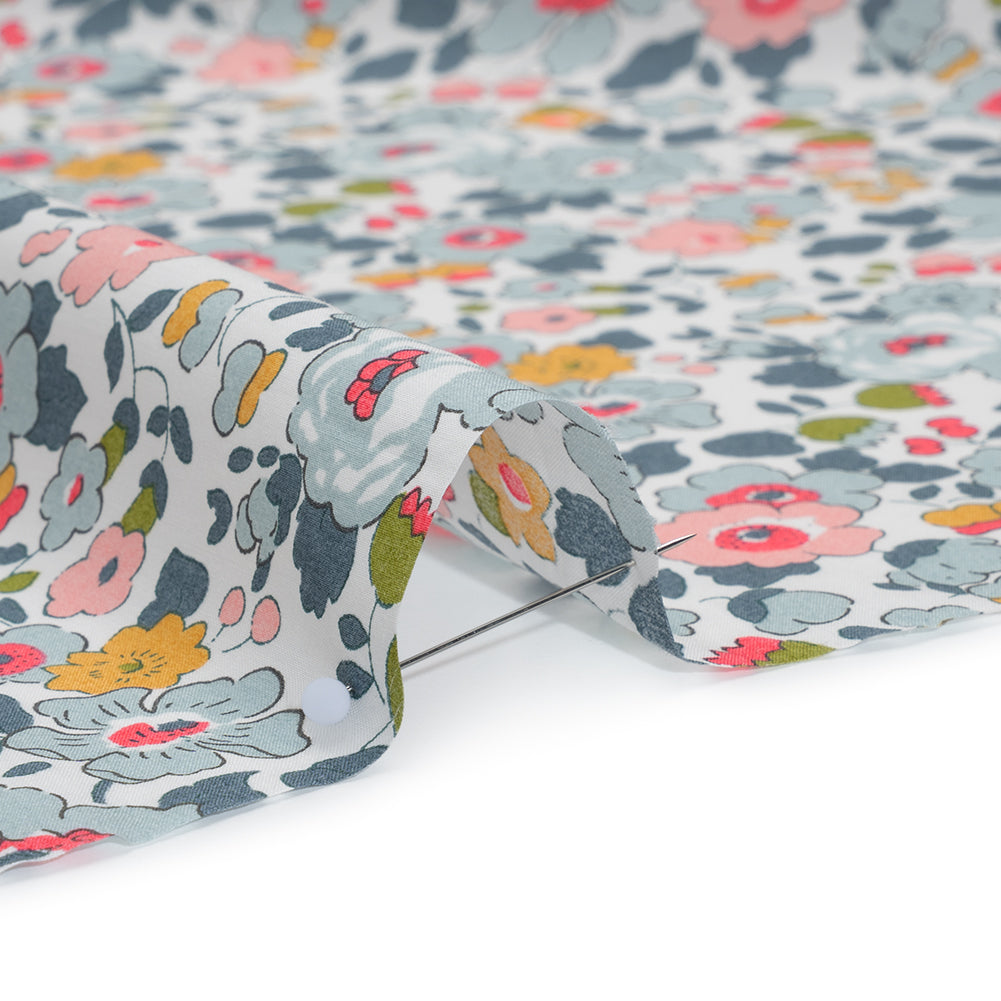 Liberty Fabrics Tana Lawn® - Betsy Multi Pastel - Light Blue, Pink and Muted Blue Floral