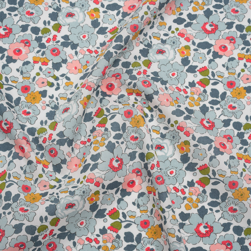 Liberty Fabrics Tana Lawn® - Betsy Multi Pastel - Light Blue, Pink and Muted Blue Floral