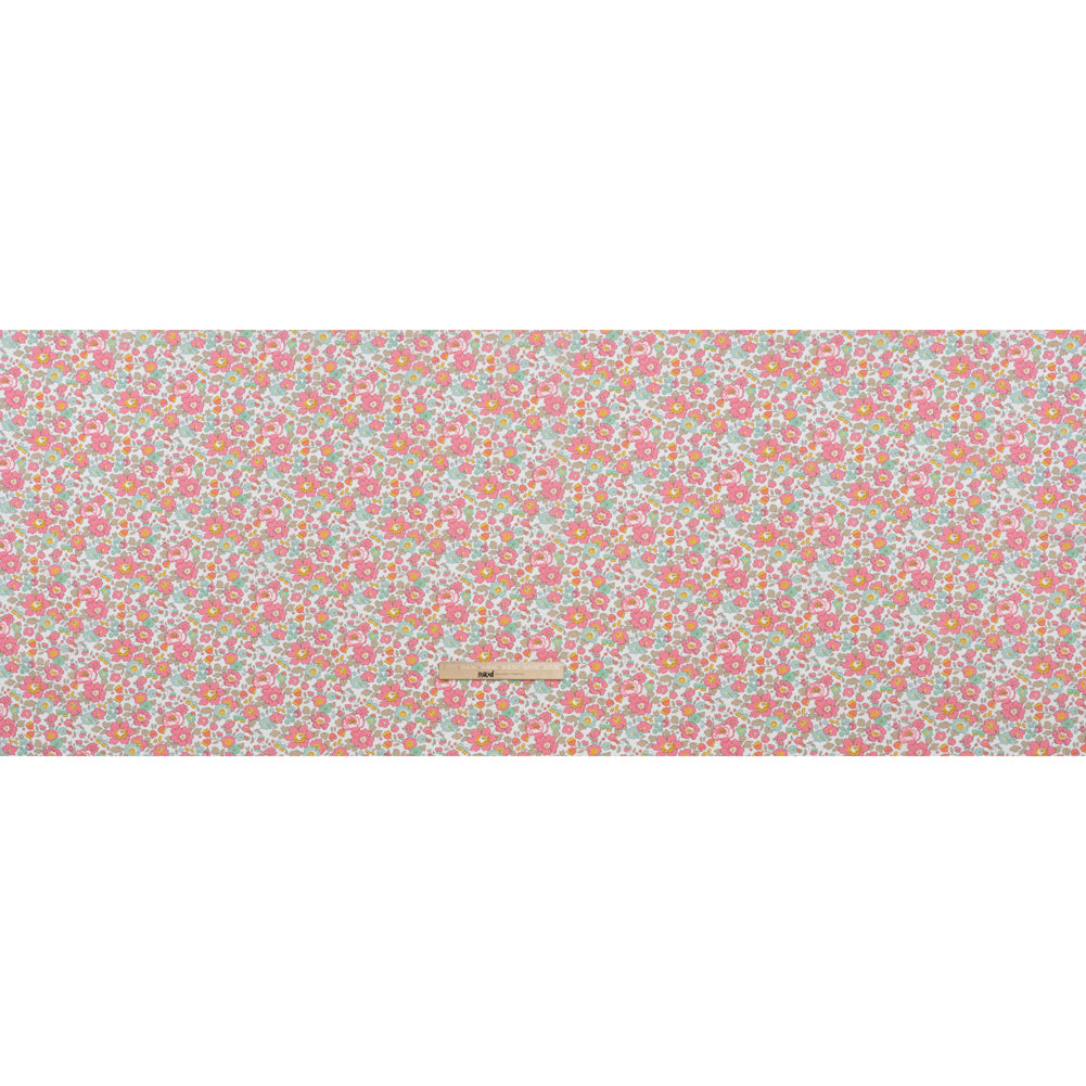 Liberty Fabrics Tana Lawn® - Betsy Light Pink - Pink, Baby Blue and Greenish Beige Floral