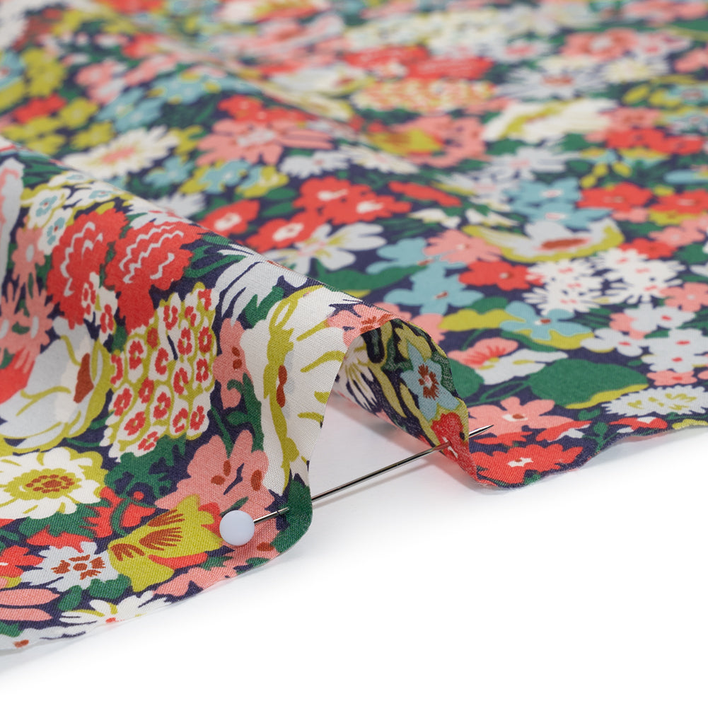 Liberty Fabrics Tana Lawn® - Thorpe Multi Bright - Hot Pink, Yellow and Deep Green Dense Floral