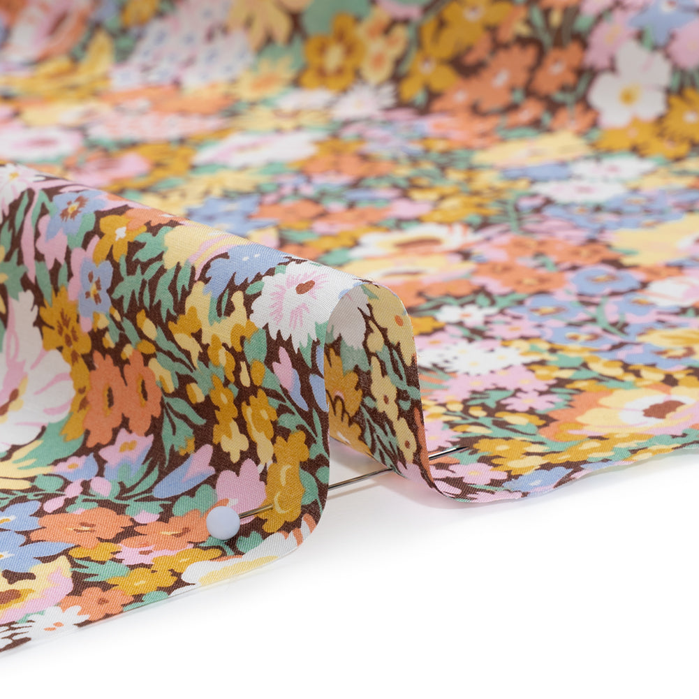 Liberty Fabrics Tana Lawn® - Thorpe Multi Pastel - Banana Yellow, Pink and Light Green Dense Floral