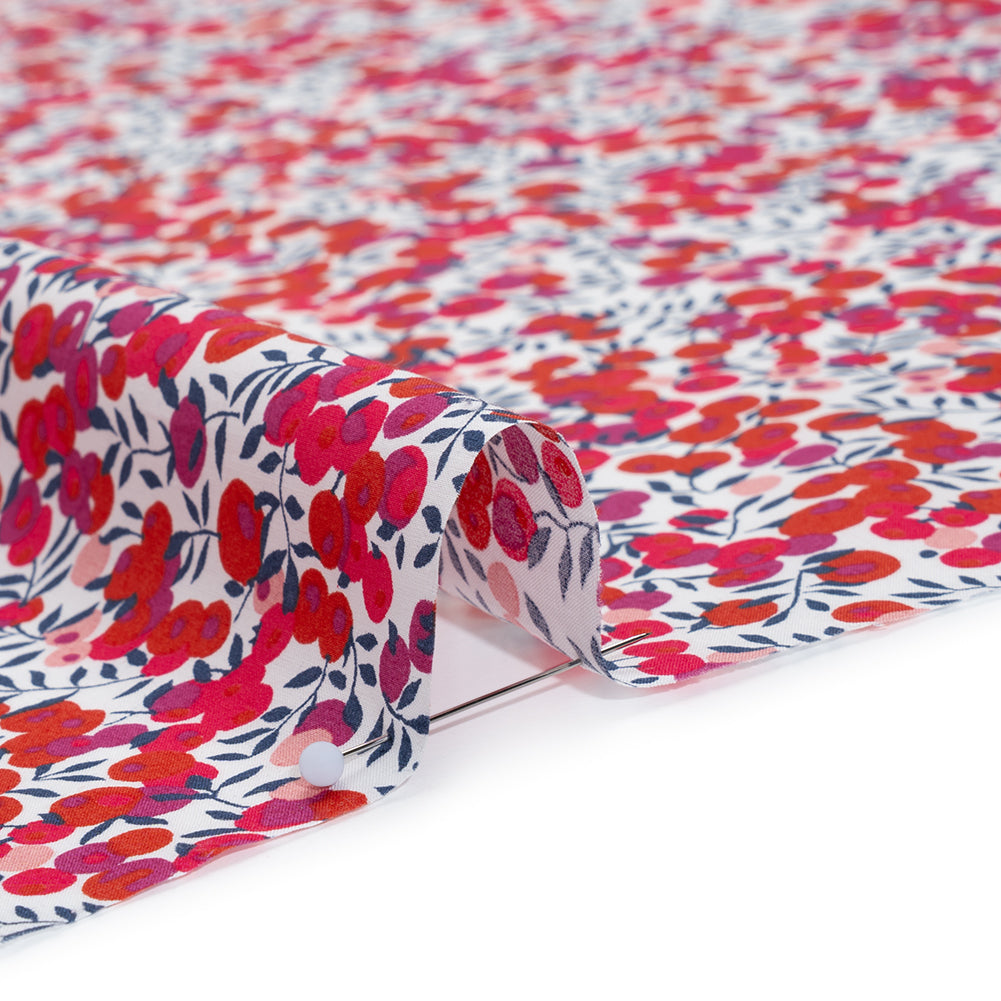 Liberty Fabrics Tana Lawn® - Wiltshire Pink - Pink, Red and Blue Leaves and Berries