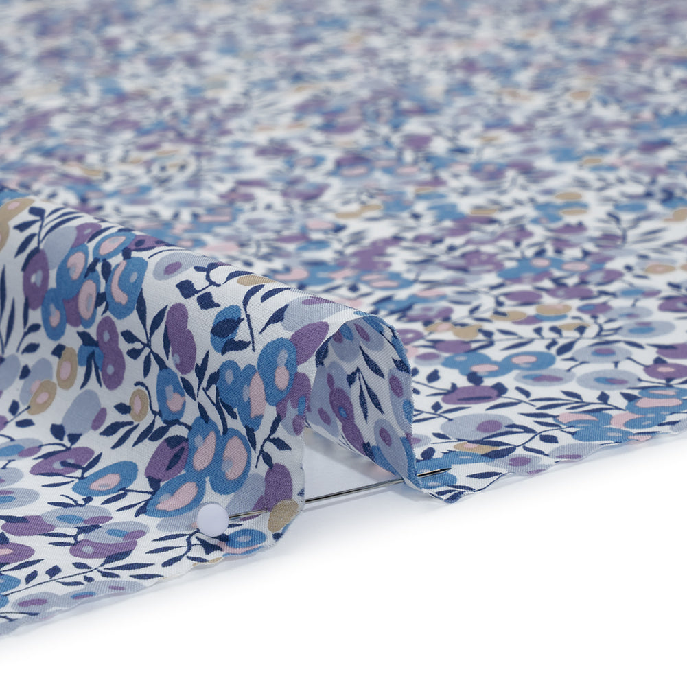 Liberty Fabrics Tana Lawn® - Wiltshire Purple - Lavender, Light Blue and Navy Leaves and Berries