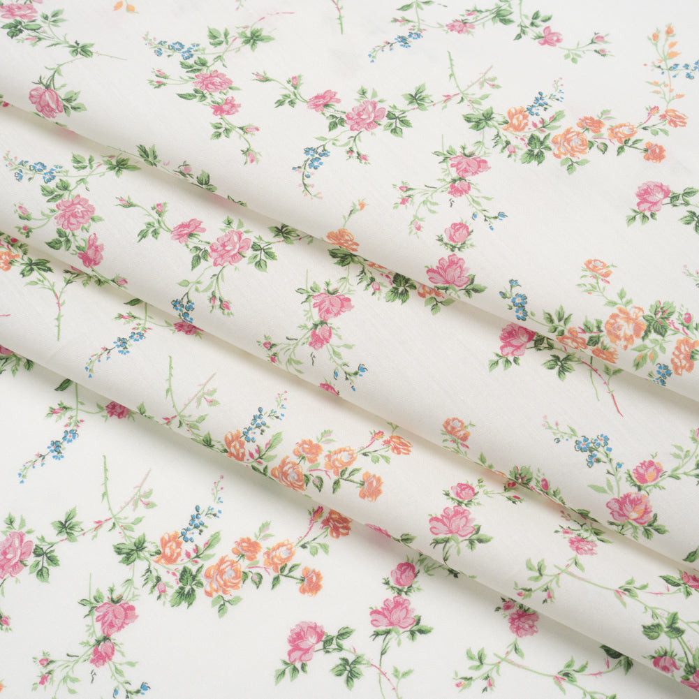 Liberty Fabrics Tana Lawn® - Elizabeth Multi Pastel - Baby Pink, Green and White Scattered Flowers