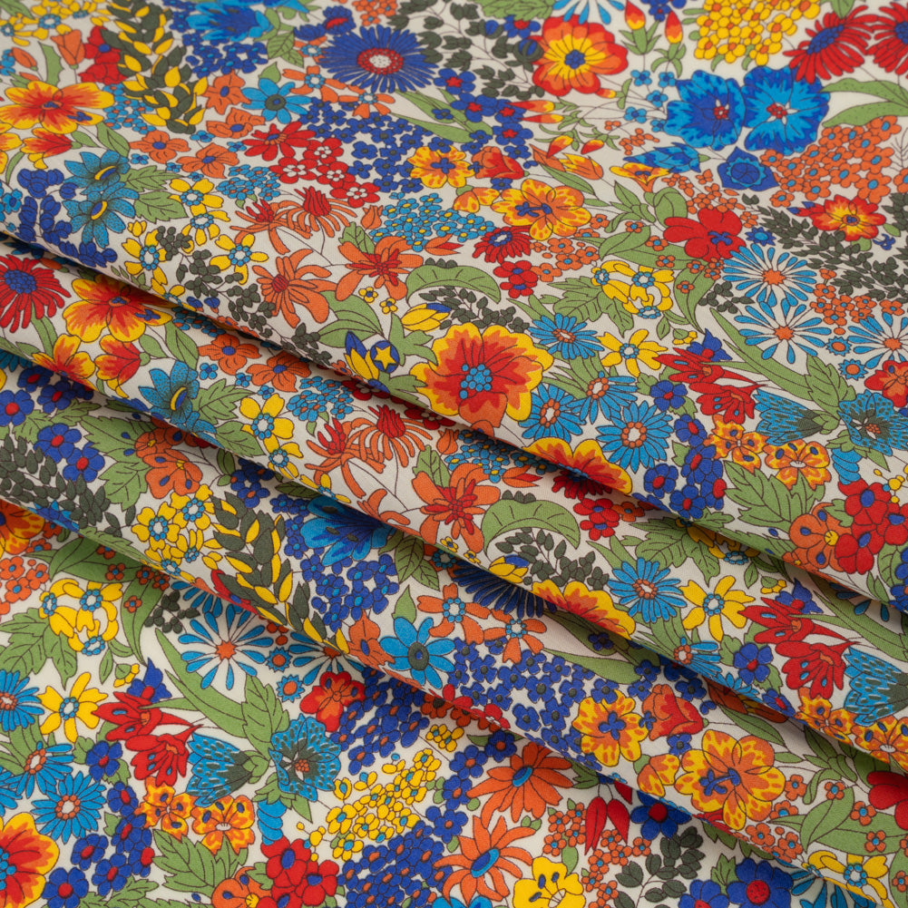 Liberty Fabrics Tana Lawn® - Margaret Annie Multi Bright - Blue, Red and Green Hand Drawn Florals