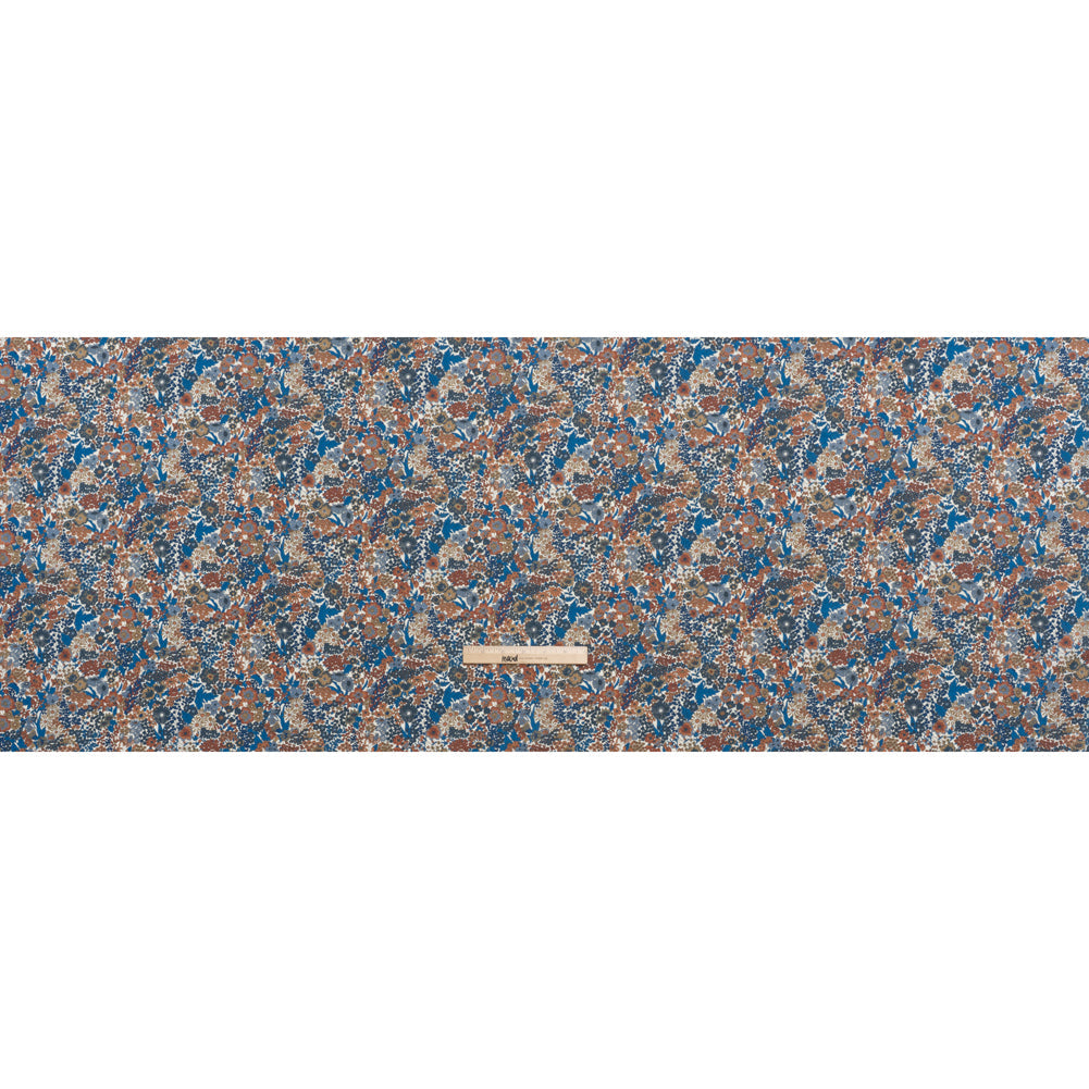 Liberty Fabrics Tana Lawn® - Margaret Annie Blue - Brown, Blue and Beige Hand Drawn Florals