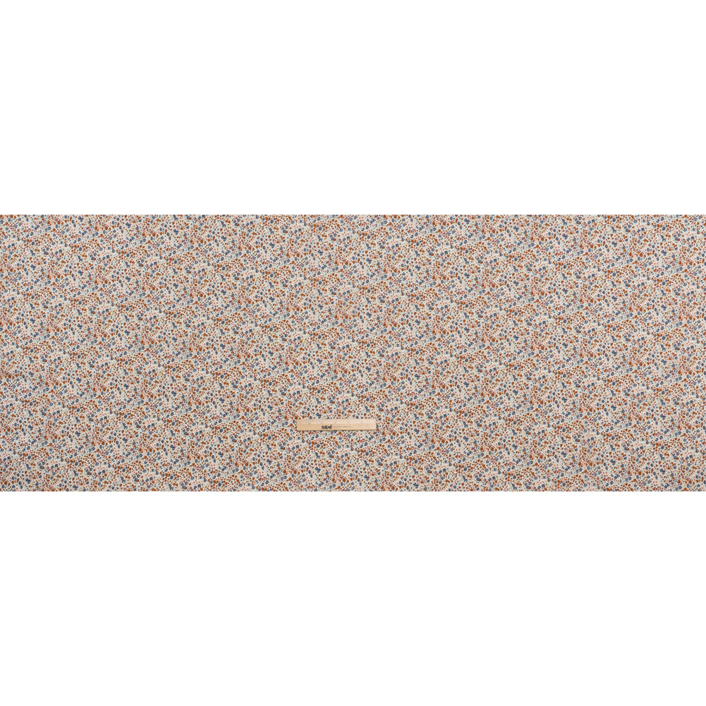 Liberty Fabrics Tana Lawn® - Phoebe Brown - Golden Brown, Russet and Blue Little Flowers